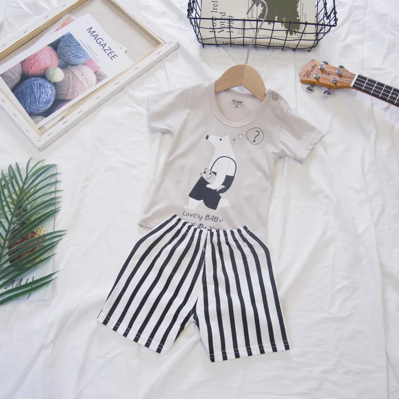 

Kids Summer Clothes Baby Sets t-shirts Boys and Girls Cartoon Cotton Clothing For Infant
