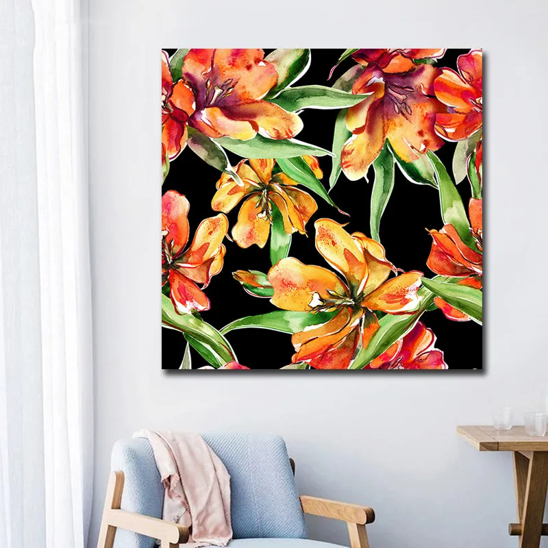 

Modern Canvas Wall Art Canvas Flower Painting Cuadro Decorativo Print Poster Pictures Living Room Digital Canvas Printing