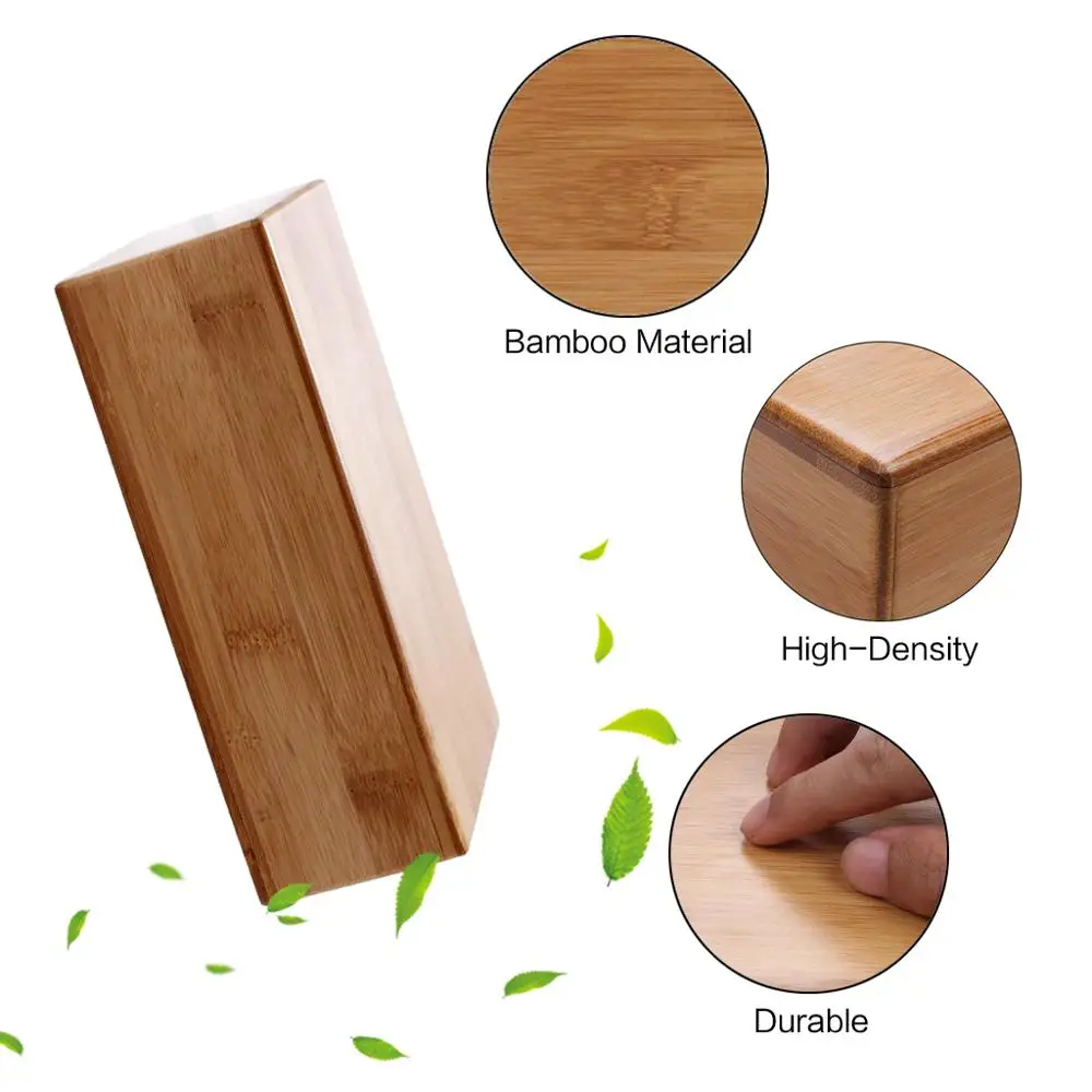 Natural Bamboo Yoga Brick Block Aid  Rectangular Sport Equitment Tool For Fitness Gym Exercise Training (5)