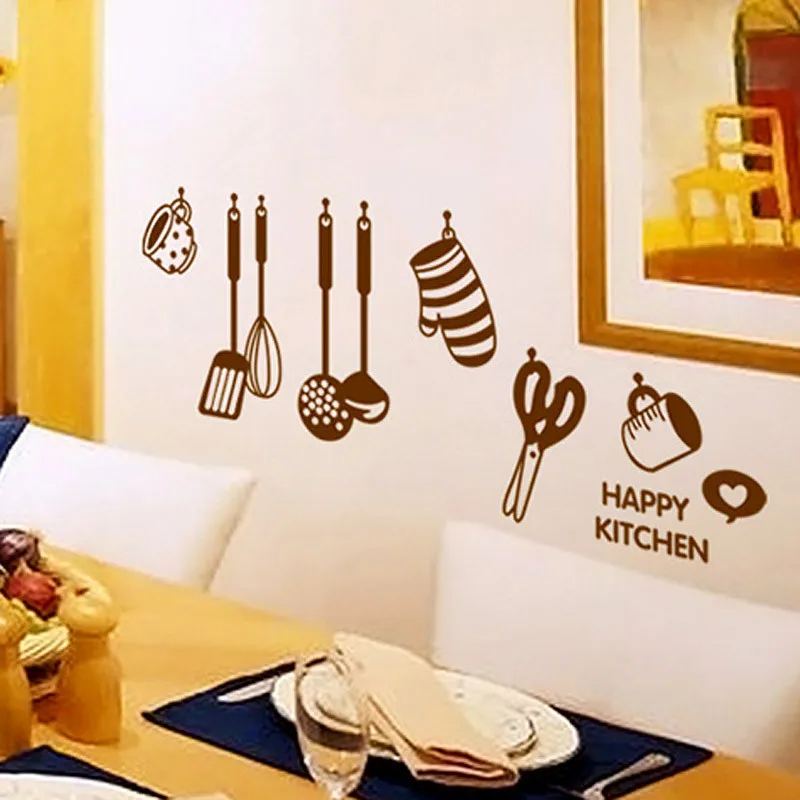 1pc DIY Removable Happy Kitchen Wall Decal Vinyl Home Tile Art Wall