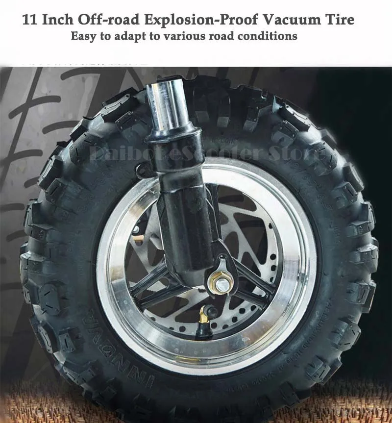 New Waterproof Electric Scooter 1000W 11 Inch Electric Scooters Off Road Electric Scooter With Seat Adults                       (11)