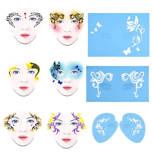 reusable face painting set stencil 7pcs set body paint template