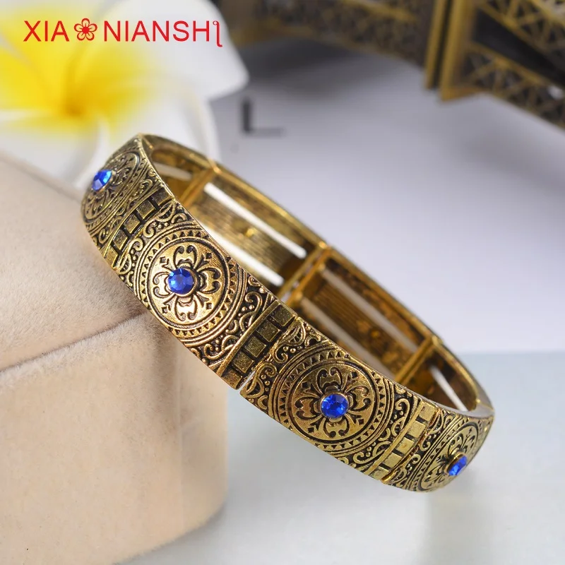 Женский винтажный Эластичный Браслет манжета с кристаллами|bangles for women|bracelets &