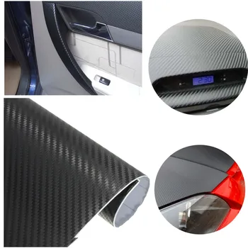 

30x250cm 3D Carbon Fiber Vinyl Car Sheet Roll Film Sticker Decal Black