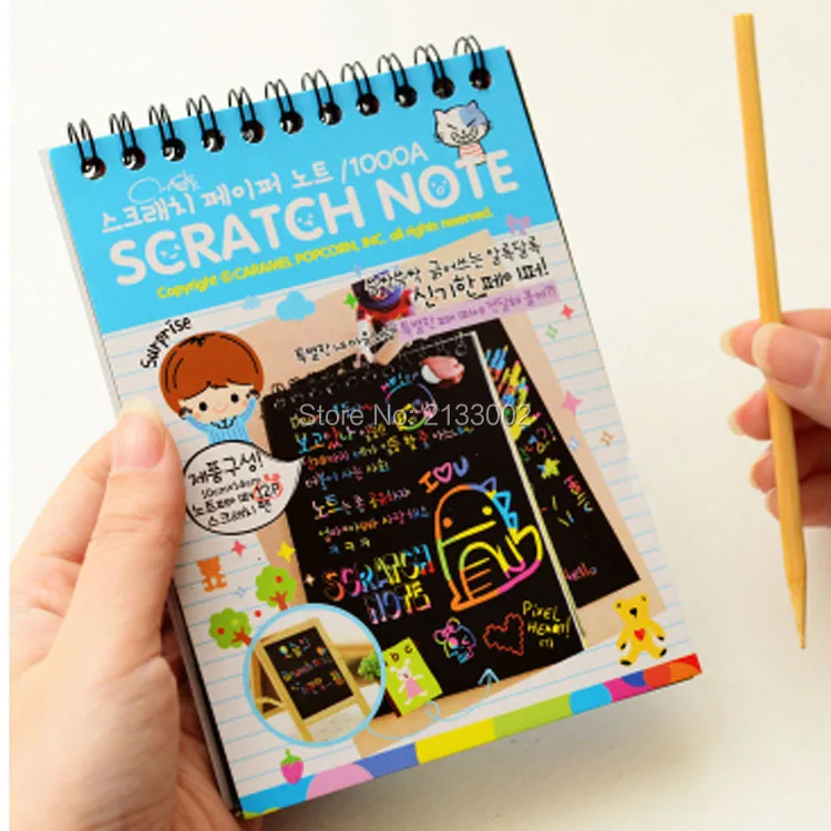 Hot Magic Drawing Book DIY Scratch Notebook Black Cardboard As Gift For Kids Stationery School Supplies Hot Magic Drawing Book DIY Scratch Notebook Black Cardboard As Gift For Kids Stationery School Supplies