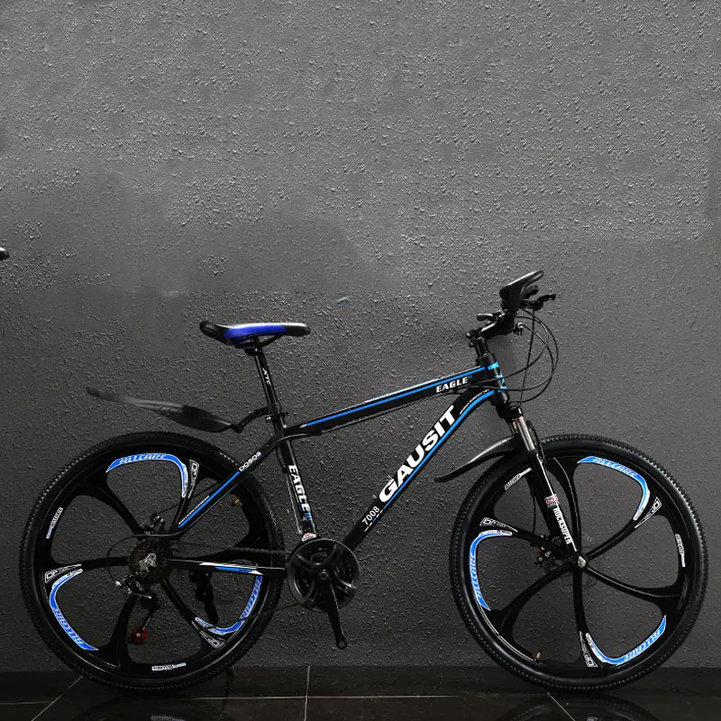 Mountain Bike Aluminum Alloy Steel Frame Variable Speed Double Disc Brake 6 Knife Wheel Bicycle 26 Inch