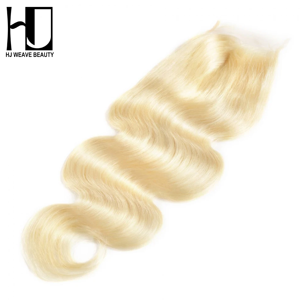 HJ Weave beauty Hair 7A Бразильский закрытие волнистые #613 блонд бразильский кружевной парик с пробором посередине Бесплатная доставка