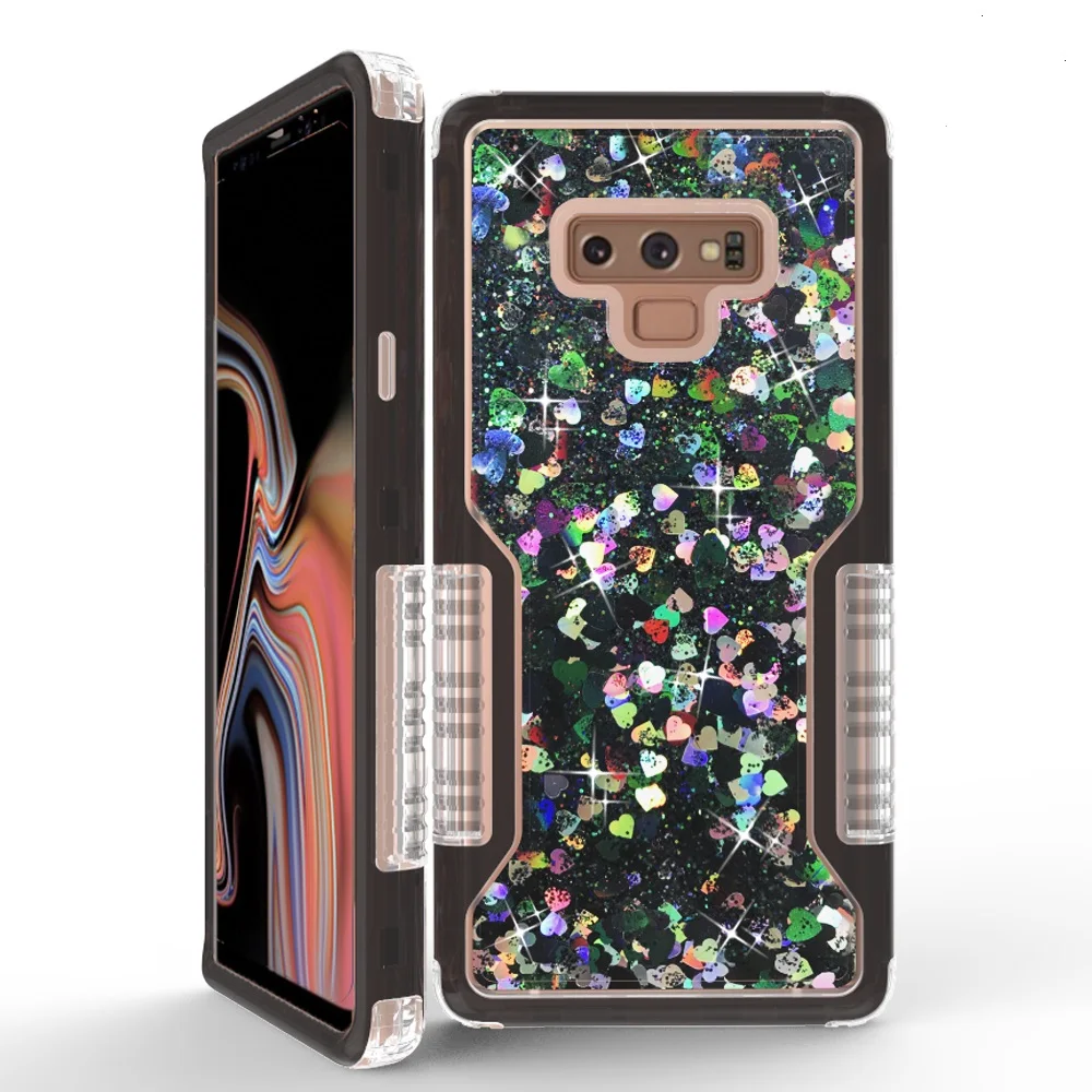 Liquid Bling Glitter Silicone Phone Case For Samsung Galaxy Note 9 Hybrid Impact Sparkle Slim Shockproof | Мобильные телефоны и
