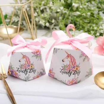 

DIY 2018 50box+50 ribbon 19 kinds of style diamond candy box wedding candy box forest fresh series candy gift box Party Supplies