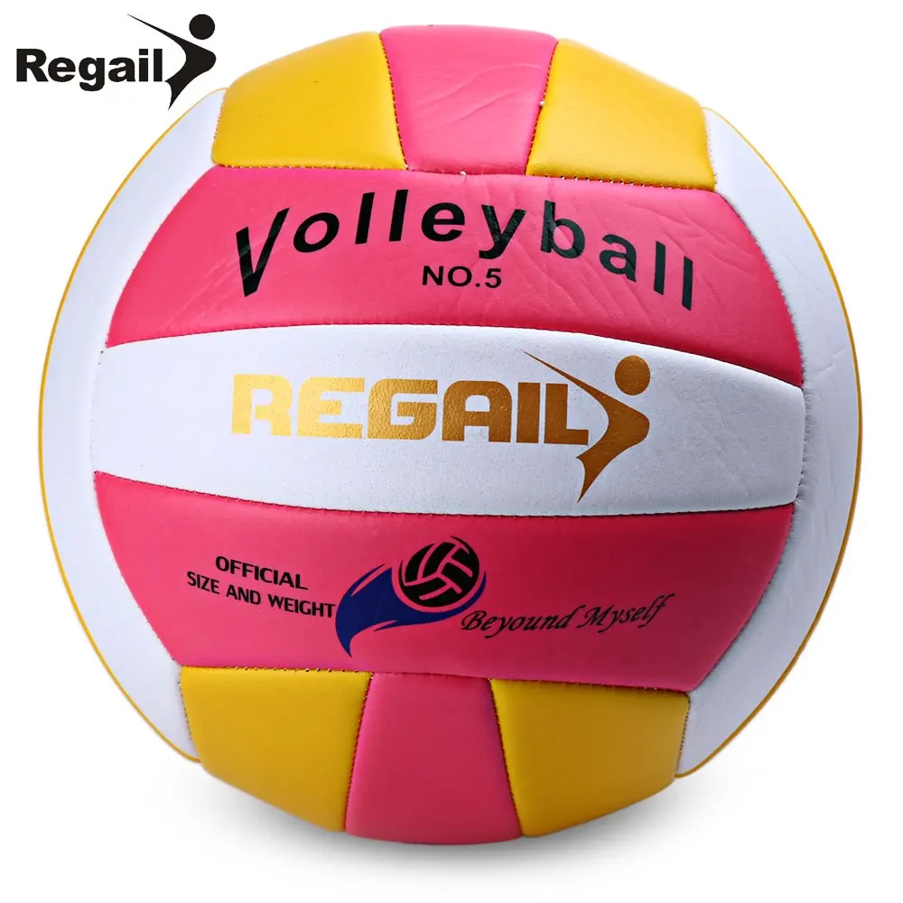 Regail официальный размер 5 вес Волейбол открытый крытый Обучение конкурс гандбол Крытый Открытый залп мяч 2 цвета - Цвет: PINK