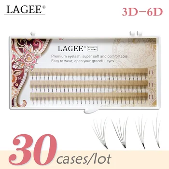 

LAGEE 30 cases volume eyelash make up eyelash extensions hand-made faux mink premium eyelashes premade fan thickness 0.07 mm