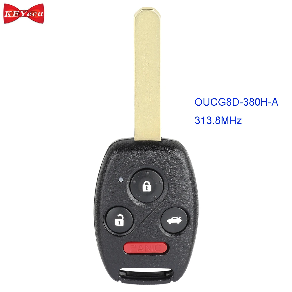 Keyecu ホンダ用リモートコントロールキーカード 03 04 05 06 07 10 Mhz Id46チップ Oucg8d 380h A 313 8 Car Key Aliexpress