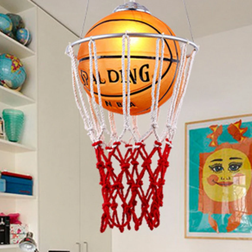 Novelty Glass Basketball Shade Led Pendant Lights,modern Creative Led