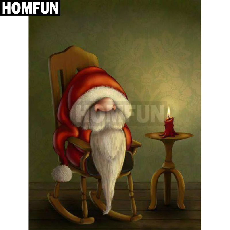 HOMFUN полный квадратный/круглый дрель 5D DIY алмазная живопись &quotСанта Клаус&quot