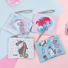 Cartoon Sequin Teenage Girl Style Cosmetic Bag For Hand Storage Cute Portable Makeup Large Capacity Toiletry Bag Pouch Case