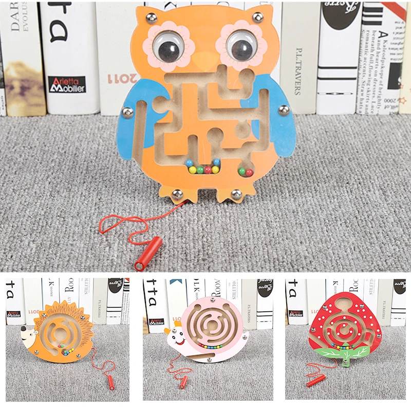 

Montessori Materials Educational Wooden Toys for Children Early Learning Preschool Teaching Magnetic Maze Labyrinth Brain Teaser