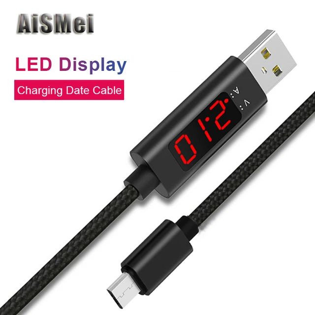 AiSMei 1 M 8 دبوس بيانات سريع تهمة كابلات لفون X XS ماكس LED شاشة ديجيتال كابل يو اس بي ل فون 7 6 S 8 6 زائد 5 S 5 SE 5C