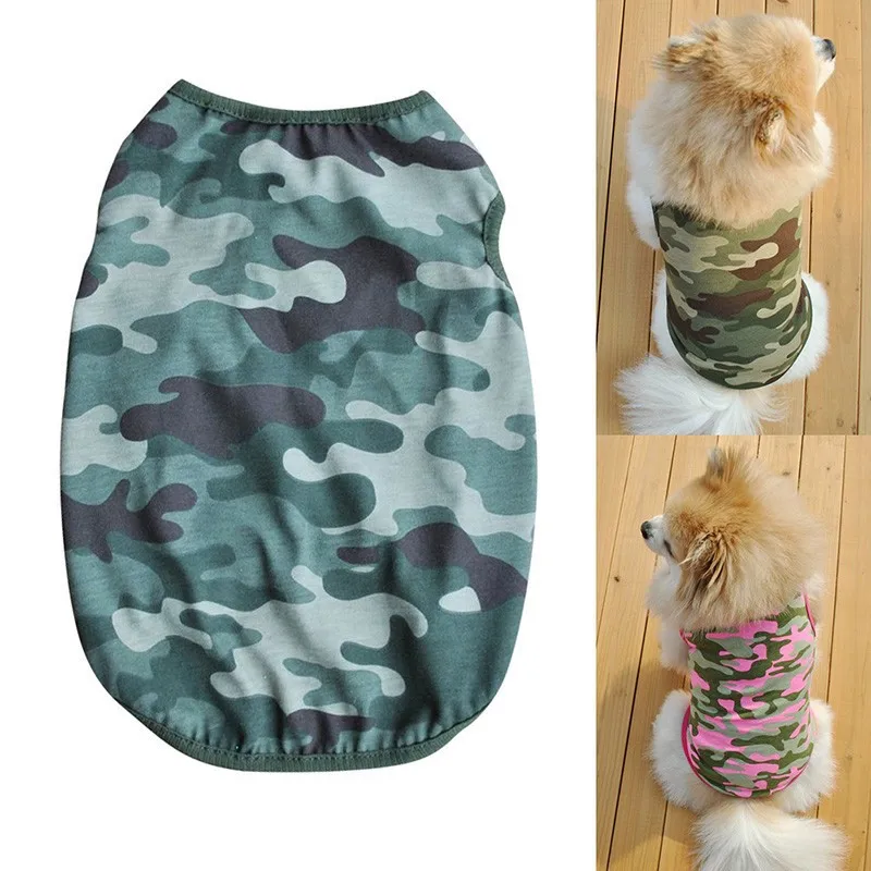 Одежда для маленьких собак, кошек, камуфляжный жилет, футболка, летняя одежда для щенков, XS-L Z