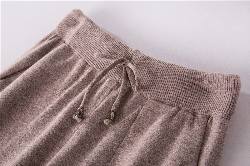 Зимний женский комплект комплект из двух предметов Топ и штаны спортивный костюм для женщин повседневный вязаный свитер с бусинами теплый спортивный костюм комплект