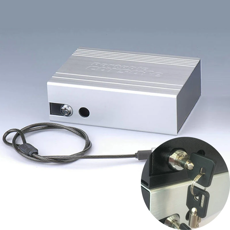 

Portable Car Safe Box Key Lock Safes Jewelry Cash Pistol Storage Boxes Aluminum alloy Security Strongbox With Wire Rope Fixed