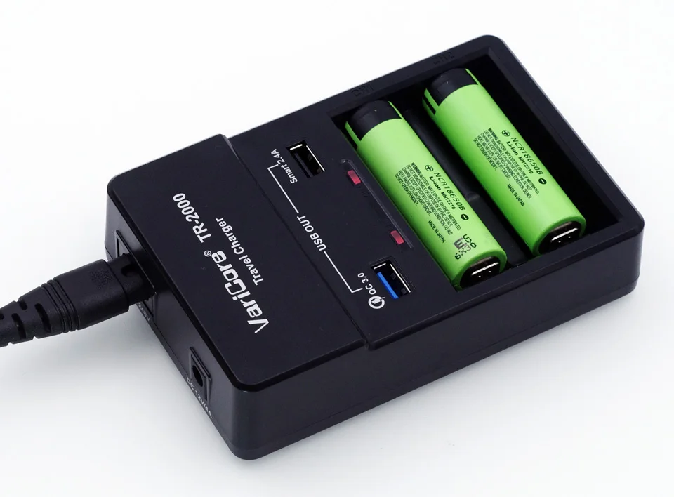 VariCore TR-2000 зарядное устройство для электронной сигареты Quick Charge 3,0 для 18650 26650 батарей AA AAA и QC 3,0/USB 5V мобильных устройств