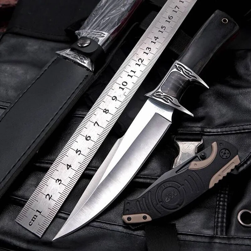 

Top Quality Outdoor Tactical Mountaineering Fixed Knife Field Survival Knives Defense Hunting Camping Portable Cutting Knifes