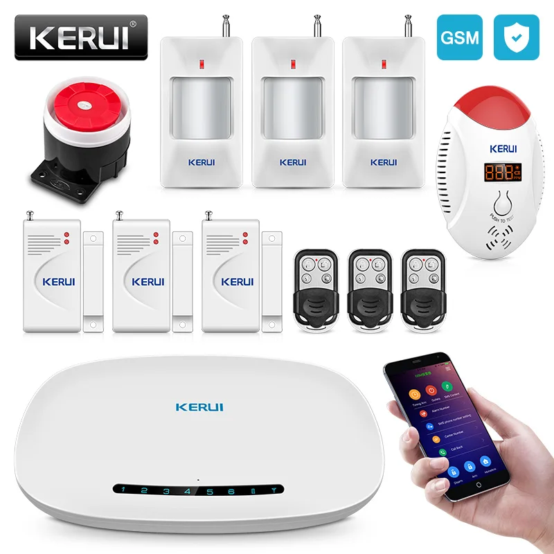 KERUI GSM сигнализация, система безопасности, автоматический набор, приложение, контроль, противопожарная защита, беспроводная домашняя охранная безопасность, DIY Kit - Цвет: Alarm System J