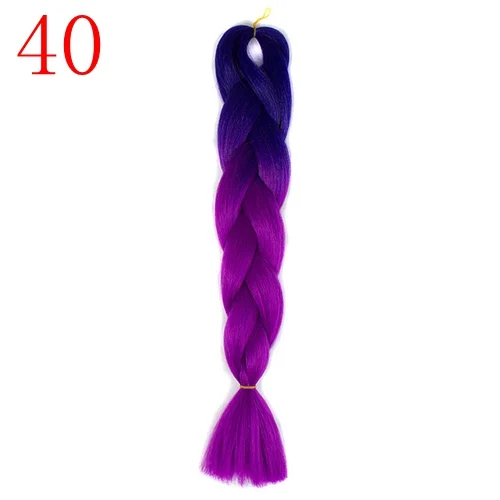 LISI волосы 24 дюйма Омбре Джамбо синтетические плетеные волосы крючком блонд синий наращивание волос Джамбо косы прически - Цвет: T1B/530