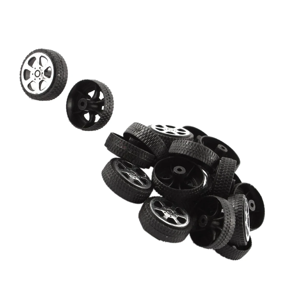 

New Plastic Roll 2mm Dia Shaft Car Truck Model Toys Wheel 20mmx6mm 20Pcs