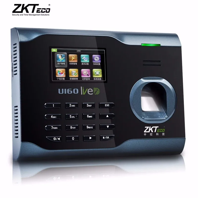 DHL free ZK U160 Linux system WIFI TCPIP biometric fingerprint time attendance with fingerprint +password +rfid (3)