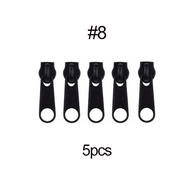 5 шт.#3#5#8#10 Fix Zipper DIY комплект для ремонта слайдера на молнии сменный комплект для крепления сумки для одежды швейный инструмент портного аксессуары для одежды - Цвет: 5pcs Black 8