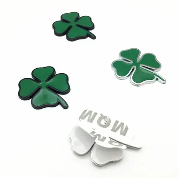 

2PCS/set Four Leaf Clover 3D Metal Chrom Badge Emblem Sticker Love Healty Lucky Symbol For Alfa Romeo Car Styling Accessories