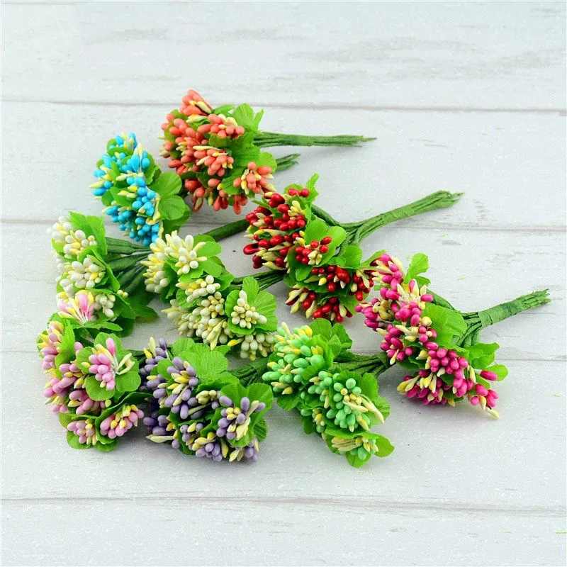 10Pcs/lot Artificial Flowers Wedding Party Gift Box Decoration DIY home