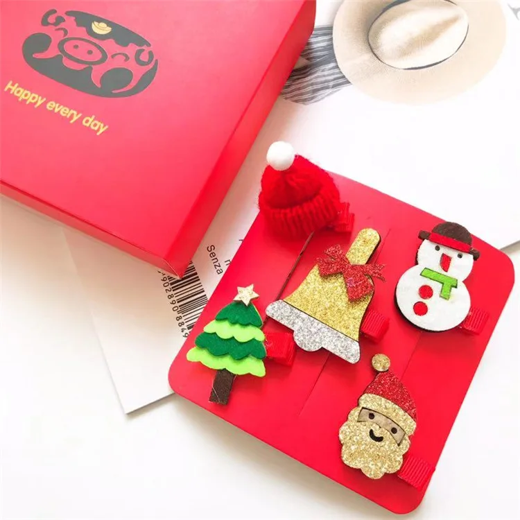 kid Christmas Santa Claus hair accesories hairpin headband gift box baby girl hairclip baby girl hair accessories children cute (1)