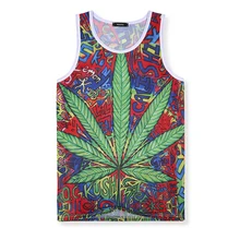 Летний жилет с 3D принтом дерева для женщин/мужчин лист конопли шаблон майки повседневные жилеты унисекс без рукавов с круглым вырезом жилет из полиэстера