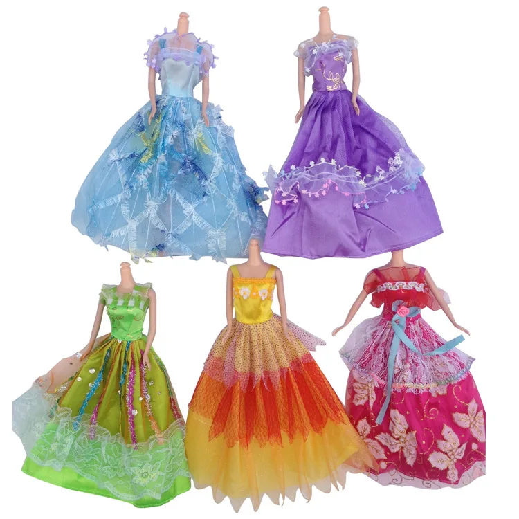 

1 Piece Fashionable Wedding Dress Charming Outfit Gown For Barbie Dolls Accessories Random Style