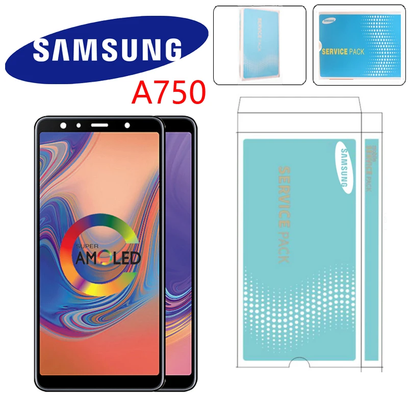 ЖК-дисплей Super AMOLED 6 0 дюйма для Samsung Galaxy A7 2018 A750 SM-A750F A750F дисплей с сенсорным экраном