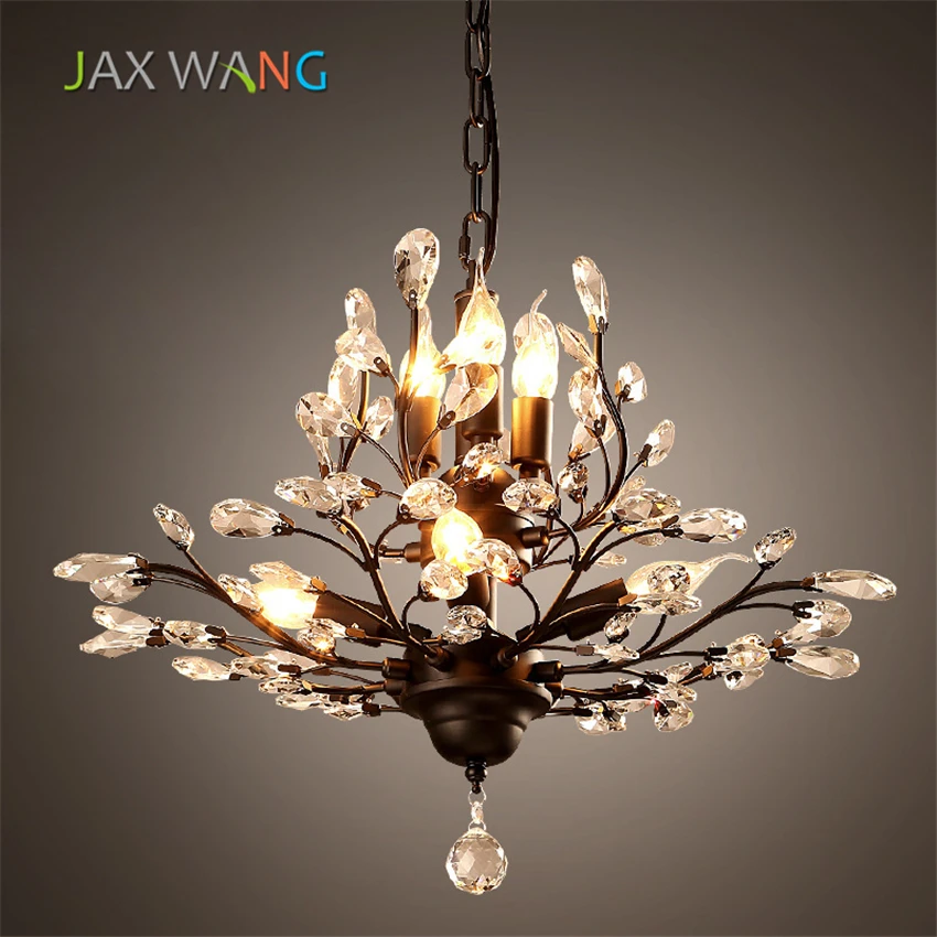 

Retro Crystal Pendant lights Industrial Wind for Living Room Hotel Restaurant Pendant LampHome Decoration Lighting Fixtures