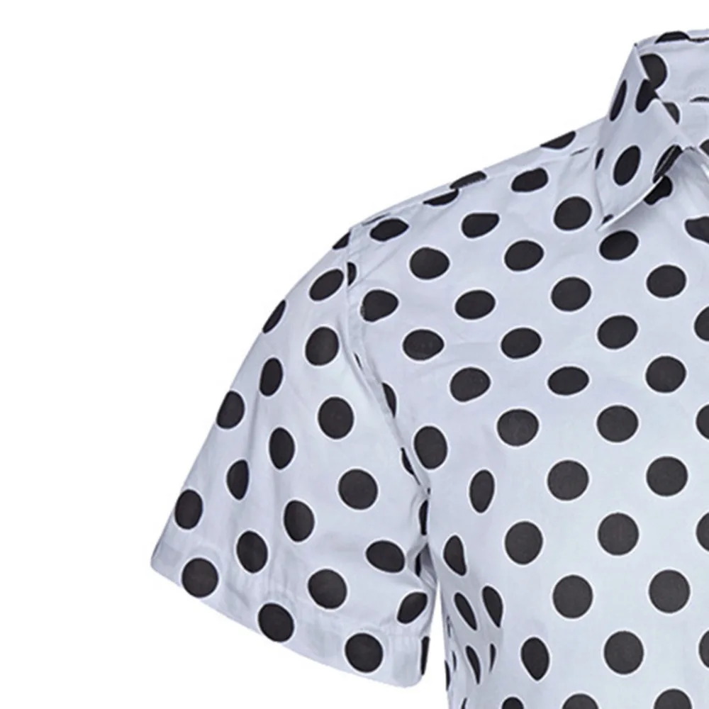 الرجال قميص الصيف قميص هاواي صيفي الرجال الأزياء نقطة بلوزة مطبوعة عارضة قصيرة الأكمام قميص ضئيلة قميص الرجال قمم البوليستر عارضة