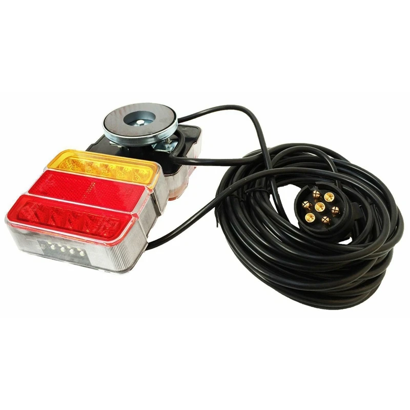 12V Bulb Magnetic Tail Light Set 12 Metre Cable Lamps Cluster