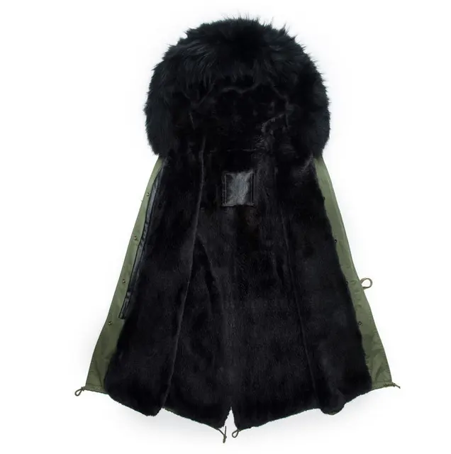 Best price at $399 Cheap New style winter real fox fur male coat men wear long style beading black lined hooded jacket