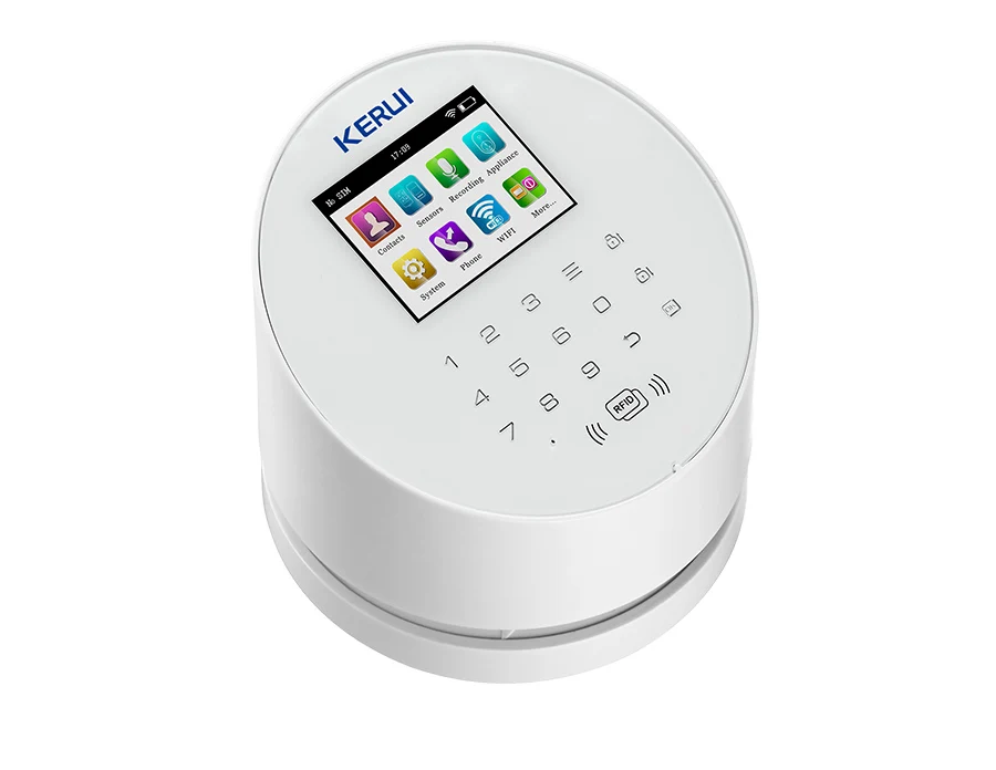 KERUI W2 2,4 дюймов экран wifi GSM PSTN сигнализация Охранная пожарный дым умный дом Охранная сигнализация RFID карта сигнализация
