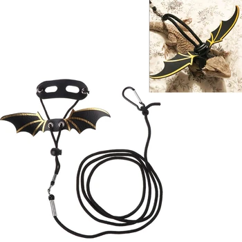 

Adjustable Wing Style Lizard Harness Traction Rope Climbing Pet Out Belt Lguana Small Reptile Pets Imitation Leather Ropes C42