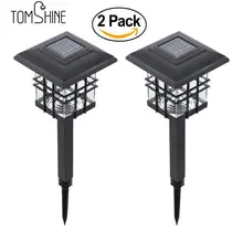 Tomshine 2 предмета Солнечный светодиодный шланг для полива огорода, двора, пал световой столб 2-в-1, газонные лампы для открытого ландшафта, Автоматическое включение/выключение лампы Водонепроницаемый