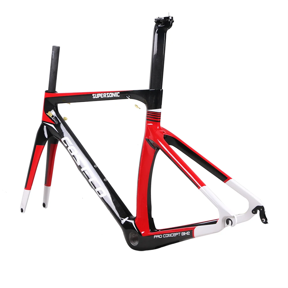 Sale COSTELO NK1K full carbon road bike frame,fork headset clamp seatpost T1000 Carbon Road bicycle Frame free shipping 9