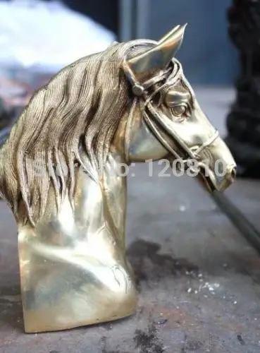 

Chinese Fine Old Ancient Vintage Brass Copper Horse Head Statue M137