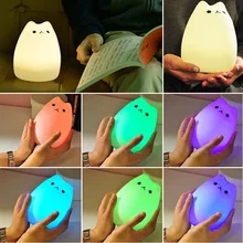 Светодиодный USB светильник для чтения книг в виде животных, мягкий силиконовый мультяшный детский цветной светильник в виде кота, Детский Светильник в виде животных, ночной Светильник