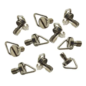

10 Pack 1/4' Camera Screws with Triangle Lanyard Hole Tripod Monopod Mount Silver