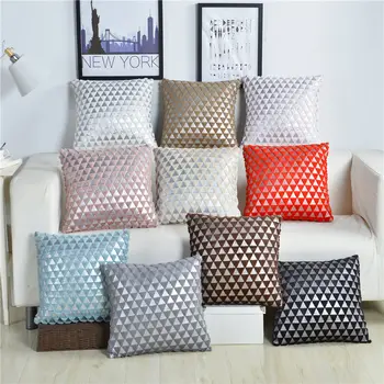 

Bronzing Geometric Sofa Decorative Cushion Cover Pillow Pillowcase 45*45 Plush Throw Pillow Home Decor Pillowcover 40627
