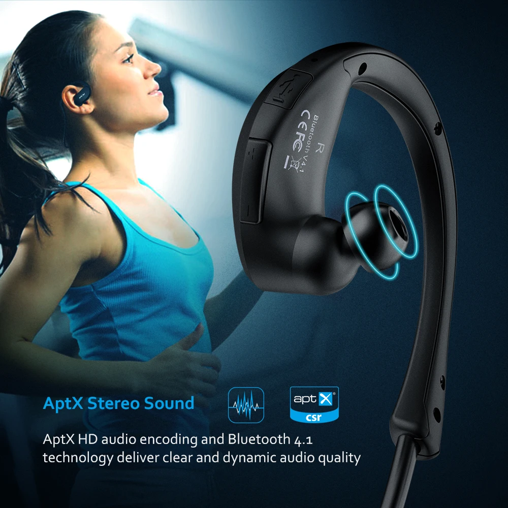 Mpow MBH6 сатиновая юбка американка Bluetooth гарнитура Беспроводной AptX спортивные